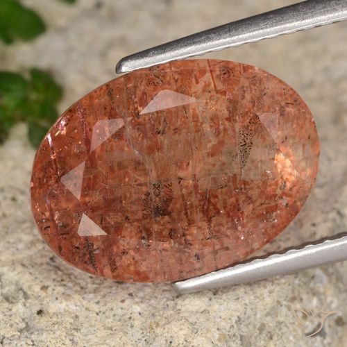 6.46ct Натуральный Грейпфрут Апельсин Солнечный камень, Овал, Полупрозрачный