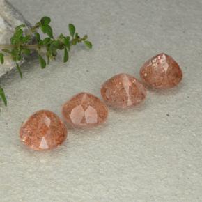 10.77 карата, натуральный Красновато-оранжевый Солнечный Камень, Огранка Круг, Полупрозрачный