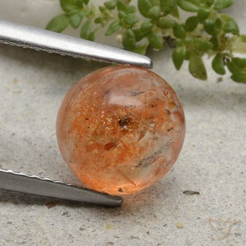 2.38ct Натуральный Средний апельсин Солнечный камень, Круглый, Полупрозрачный
