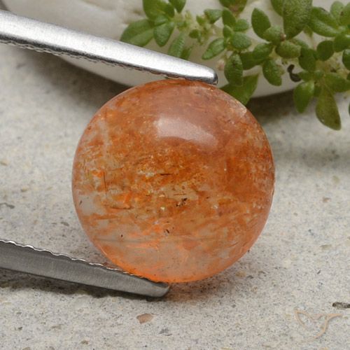 2.49ct Натуральный Средний апельсин Солнечный камень, Круглый, Полупрозрачный