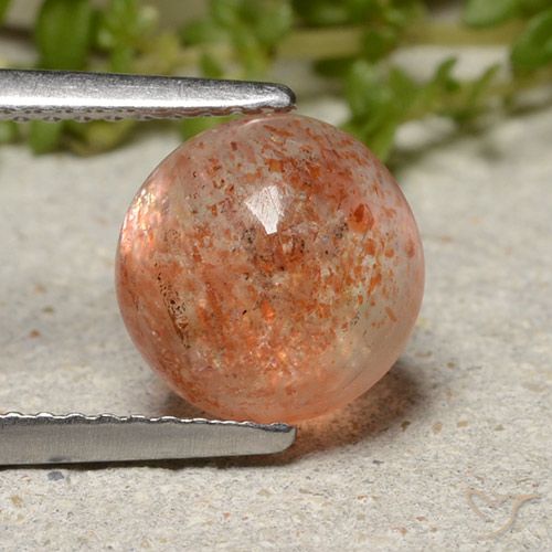 2.32ct Натуральный Грейпфрут Апельсин Солнечный камень, Круглый, Полупрозрачный
