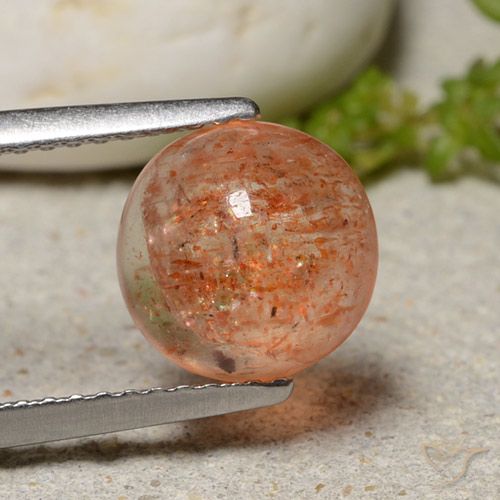 2.12ct Натуральный Грейпфрут Апельсин Солнечный камень, Круглый, Полупрозрачный