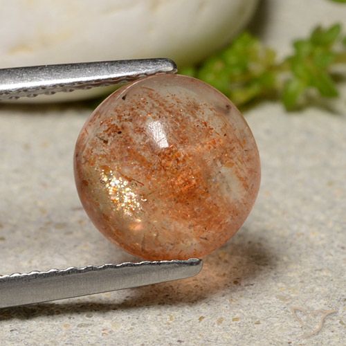 2.19ct Натуральный Теплый апельсин Солнечный камень, Круглый, Полупрозрачный