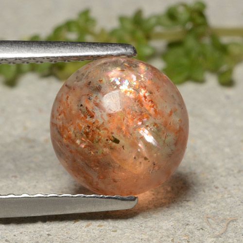 2.39ct Натуральный Средний апельсин Солнечный камень, Круглый, Полупрозрачный