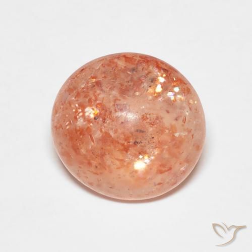 2.03ct Натуральный Красновато-оранжевый Солнечный камень, Круглый, Полупрозрачный
