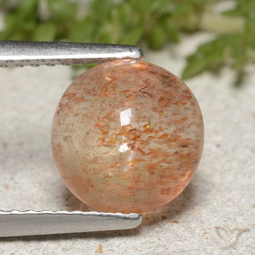 1.95ct Натуральный Теплый апельсин Солнечный камень, Круглый, Полупрозрачный