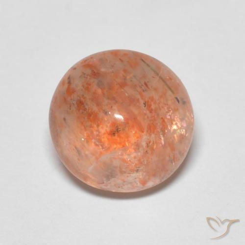 2.20ct Натуральный Красновато-оранжевый Солнечный камень, Круглый, Полупрозрачный