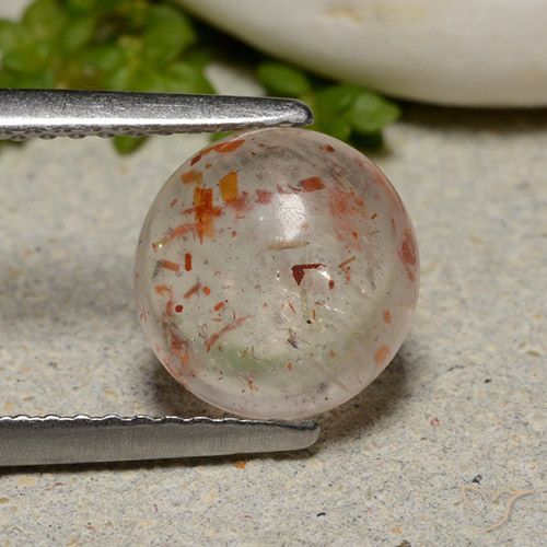 2.23ct Натуральный Оранжево-белый Солнечный камень, Круглый, Прозрачный