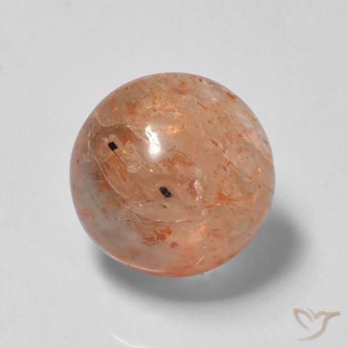 2.35ct Натуральный Красновато-оранжевый Солнечный камень, Круглый, Полупрозрачный