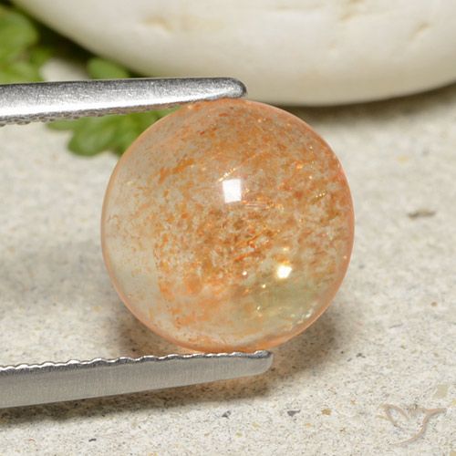 1.85ct Натуральный Канталупа Апельсин Солнечный камень, Круглый, Полупрозрачный