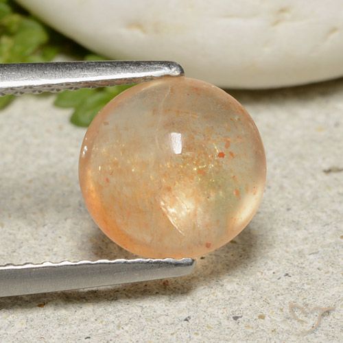 2.05ct Натуральный Канталупа Апельсин Солнечный камень, Круглый, Полупрозрачный