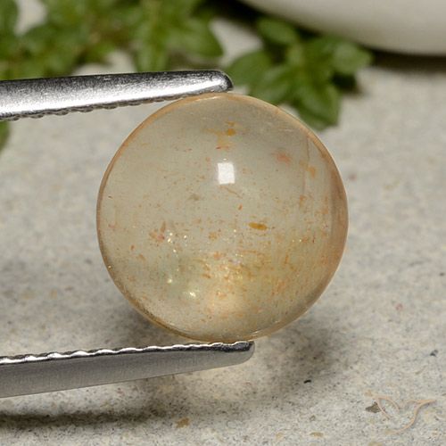 2.05ct Натуральный Канталупа Апельсин Солнечный камень, Круглый, Полупрозрачный