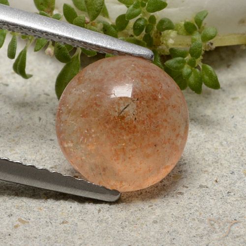 1.98ct Натуральный Средний апельсин Солнечный камень, Круглый, Полупрозрачный