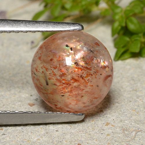 2.24ct Натуральный Грейпфрут Апельсин Солнечный камень, Круглый, Полупрозрачный