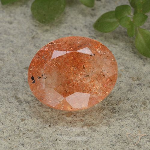 4.42ct Натуральный Средний апельсин Солнечный камень, Овал, Полупрозрачный