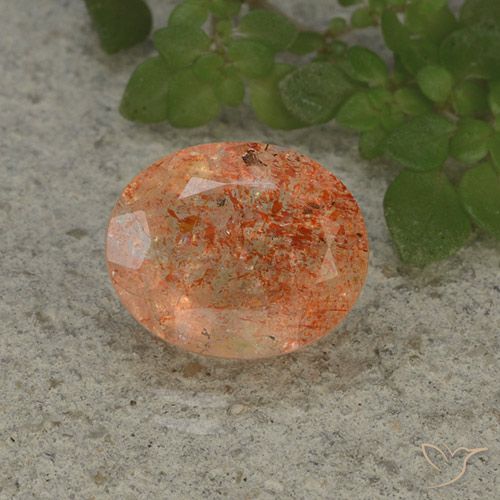 4.28ct Натуральный Красновато-оранжевый Солнечный камень, Овал, Полупрозрачный