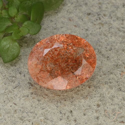 3.62ct Натуральный Средний апельсин Солнечный камень, Овал, Полупрозрачный