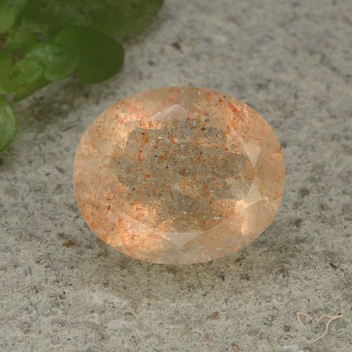 4.98ct Натуральный Светло-персиковый апельсин Солнечный камень, Овал, Полупрозрачный