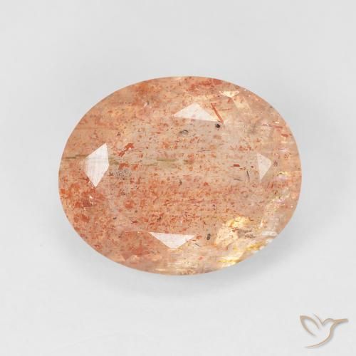 4.69 карата, натуральный Medium Light-Orange Солнечный камень, Овал, Полупрозрачный