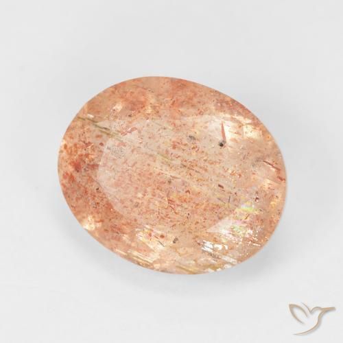 4.69 карата, натуральный Medium Light-Orange Солнечный камень, Овал, Полупрозрачный