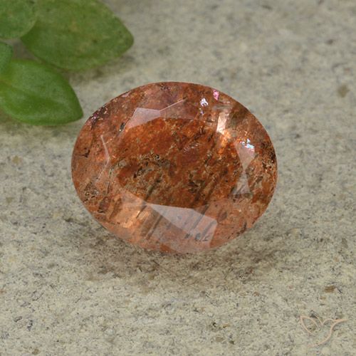 4.33ct Натуральный Средний апельсин Солнечный камень, Овал, Полупрозрачный