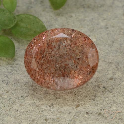 5.46ct Натуральный Средний апельсин Солнечный камень, Овал, Полупрозрачный
