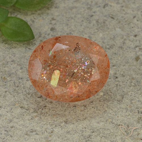 4.90ct Натуральный Теплый апельсин Солнечный камень, Овал, Полупрозрачный