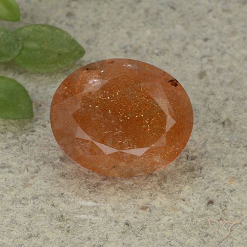 5.04ct Натуральный Теплый апельсин Солнечный камень, Овал, Полупрозрачный
