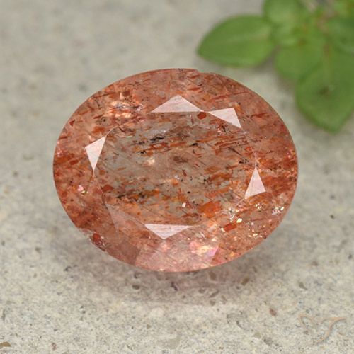 4.63ct Натуральный Теплый апельсин Солнечный камень, Овал, Полупрозрачный