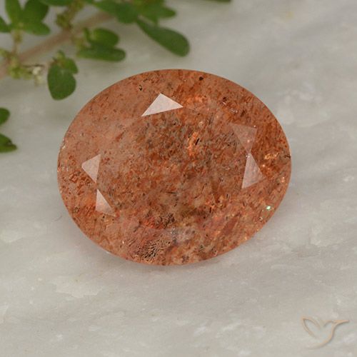 4.20ct Натуральный Грейпфрут Апельсин Солнечный камень, Овал, Полупрозрачный
