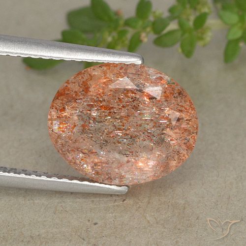 3.73ct Натуральный Имбирь апельсин Солнечный камень, Овал, Полупрозрачный