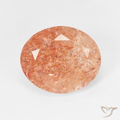 4.38ct Натуральный Medium Light-Orange Солнечный камень, Овал, Полупрозрачный