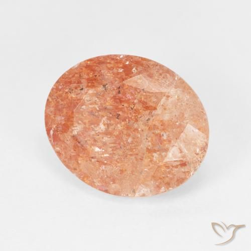 4.38 карата, натуральный Medium Light-Orange Солнечный камень, Овал, Полупрозрачный
