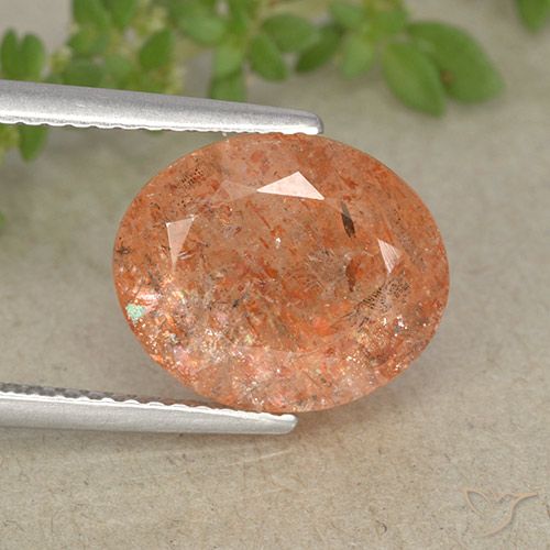 4.29ct Натуральный Грейпфрут Апельсин Солнечный камень, Овал, Полупрозрачный