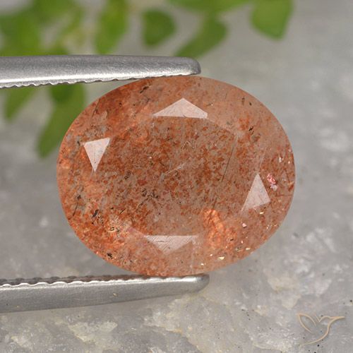 4.27ct Натуральный Средний апельсин Солнечный камень, Овал, Полупрозрачный