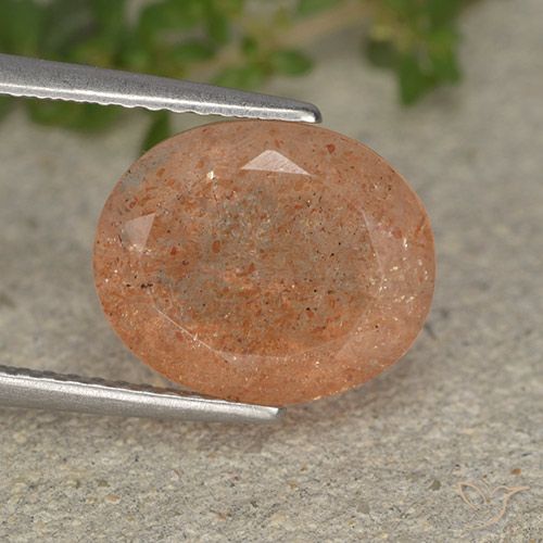 4.64ct Натуральный Светло-оранжевый тигровый Солнечный камень, Овал, Полупрозрачный