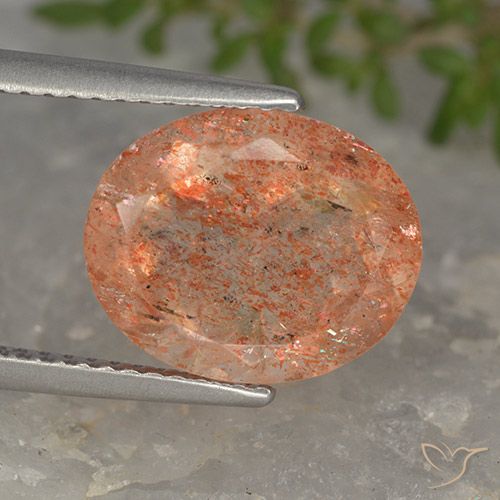 4.19ct Натуральный Ярко-оранжевый Солнечный камень, Овал, Полупрозрачный