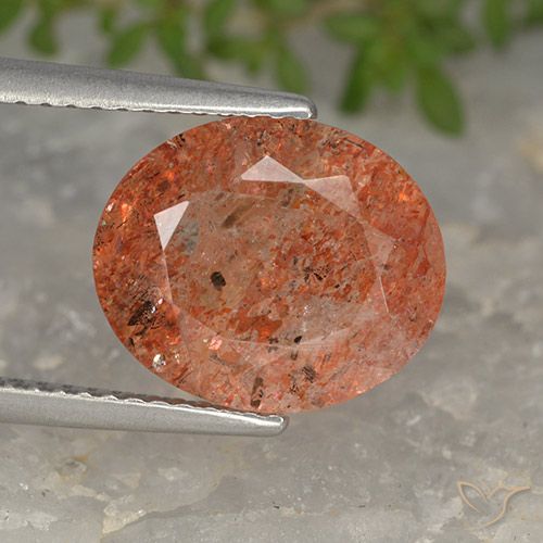4.24ct Натуральный Красновато-оранжевый Солнечный камень, Овал, Полупрозрачный