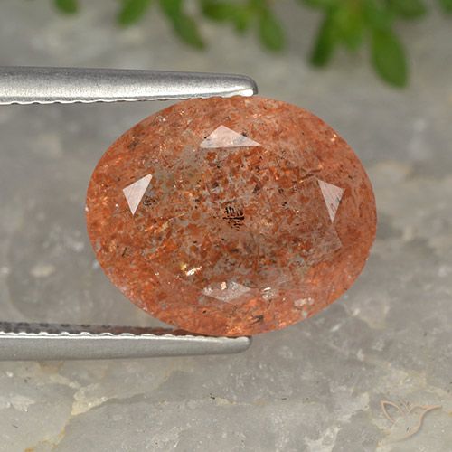 4.34ct Натуральный Грейпфрут Апельсин Солнечный камень, Овал, Полупрозрачный