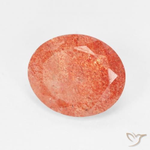 4.16ct Натуральный Средний апельсин Солнечный камень, Овал, Полупрозрачный