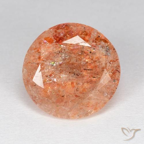 4.06ct Натуральный Имбирь апельсин Солнечный камень, Круглый, Полупрозрачный