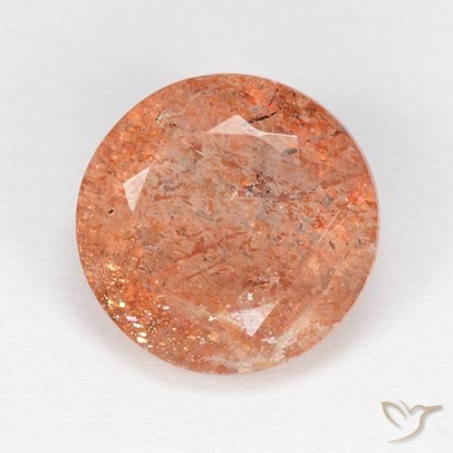 4.21ct Натуральный Имбирь апельсин Солнечный камень, Круглый, Полупрозрачный