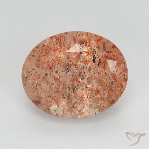 3.49ct Натуральный Красновато-оранжевый Солнечный камень, Овал, Прозрачный