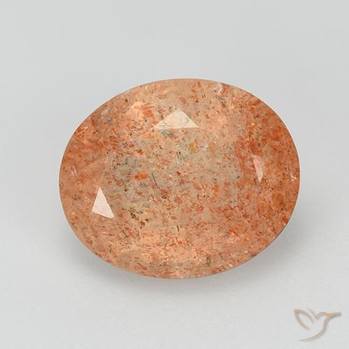 3.37ct Натуральный Средний апельсин Солнечный камень, Овал, Прозрачный