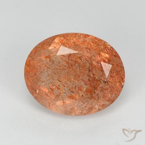 3.51ct Натуральный Теплый апельсин Солнечный камень, Овал, Прозрачный