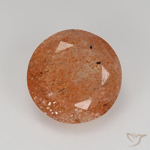 5.92ct Натуральный Грейпфрут Апельсин Солнечный камень, Круглый, Полупрозрачный
