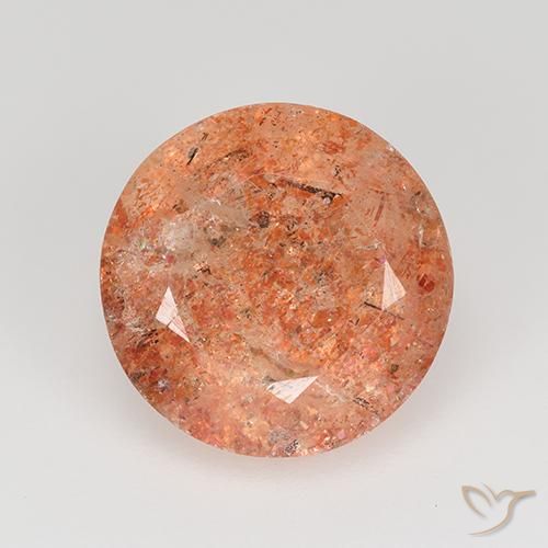 4.61ct Натуральный Грейпфрут Апельсин Солнечный камень, Круглый, Полупрозрачный
