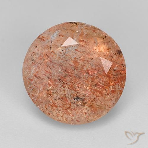 4.33ct Натуральный Средний апельсин Солнечный камень, Круглый, Полупрозрачный