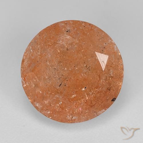 4.67ct Натуральный Красновато-оранжевый Солнечный камень, Круглый, Полупрозрачный