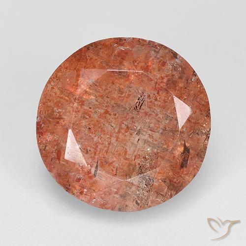 4.80ct Натуральный Теплый апельсин Солнечный камень, Круглый, Полупрозрачный